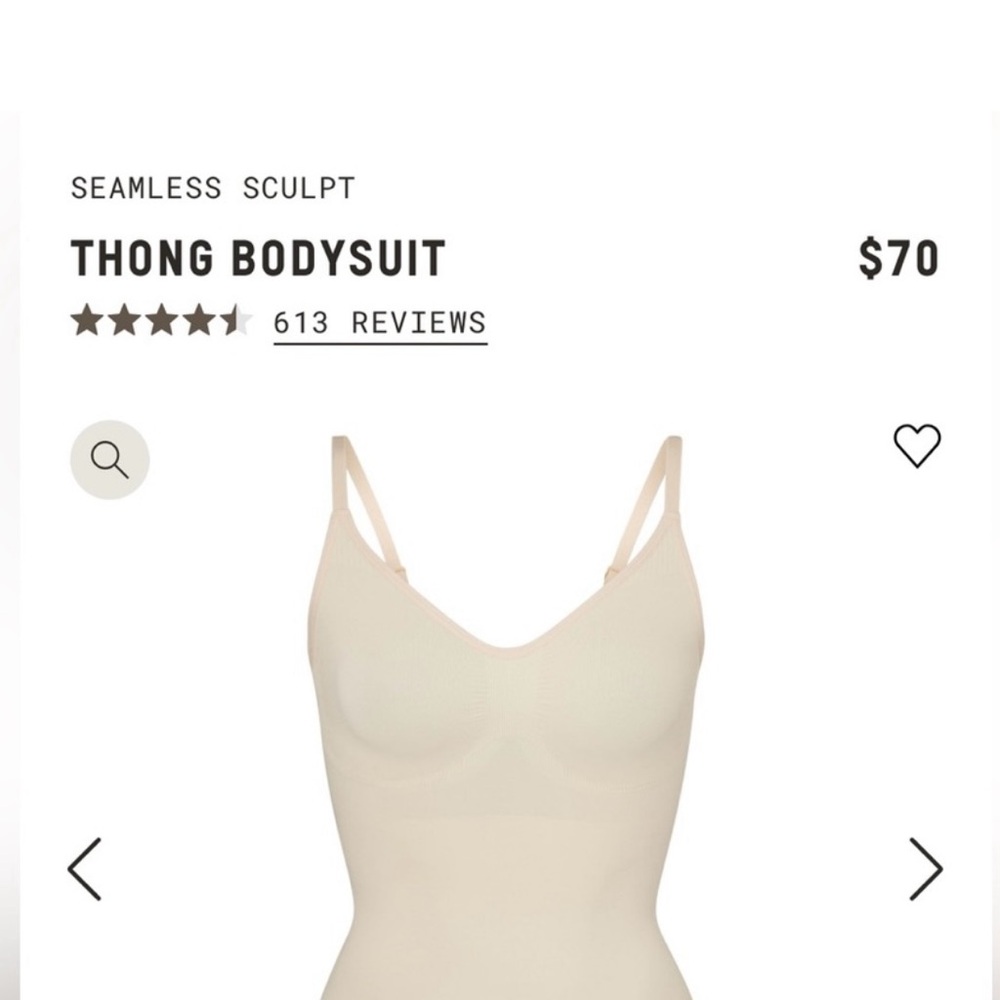 Bnwot Skims  Sculpt Thong Bodysuit in Cream med